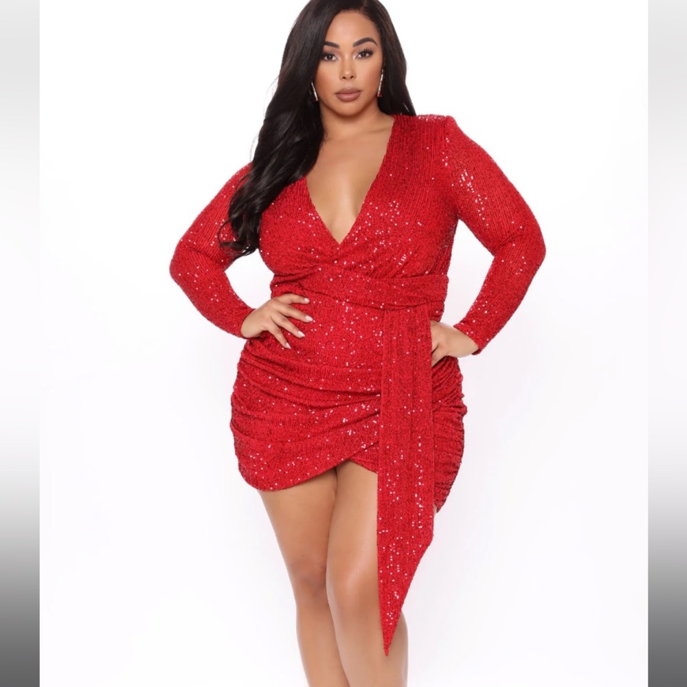 Casino Night Red Sequins Dress 2XL
